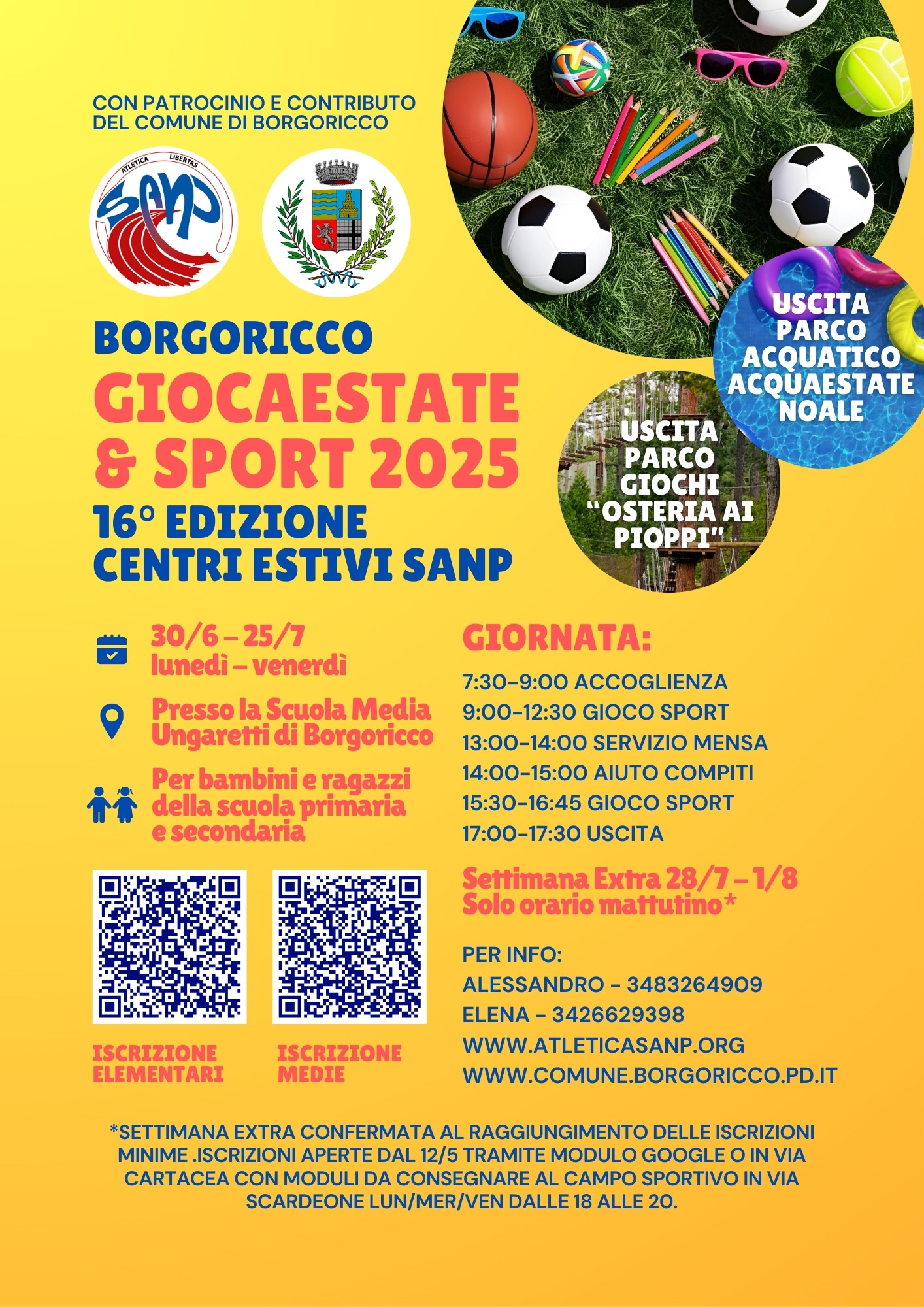 locandina centri estivi giocaestate sport 2025 borgoricco atletica sanp